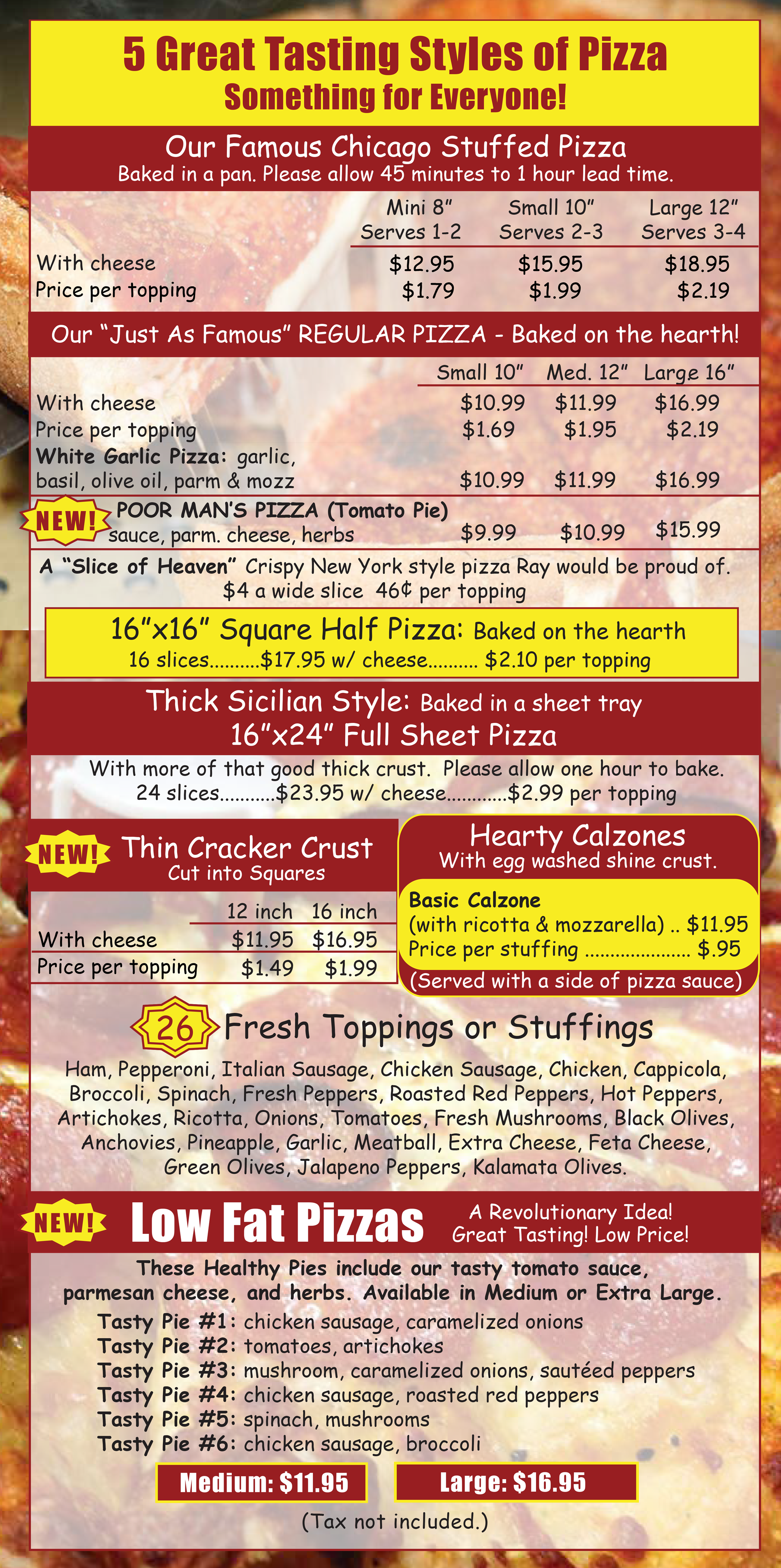 Chester Cab Pizza 707 Park Avenue Rochester, NY 14607